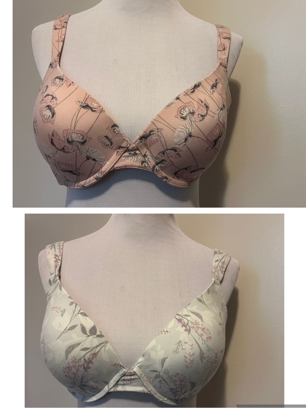 Bundle of 2 Anne Klein Floral Underwire Bras Size 40C